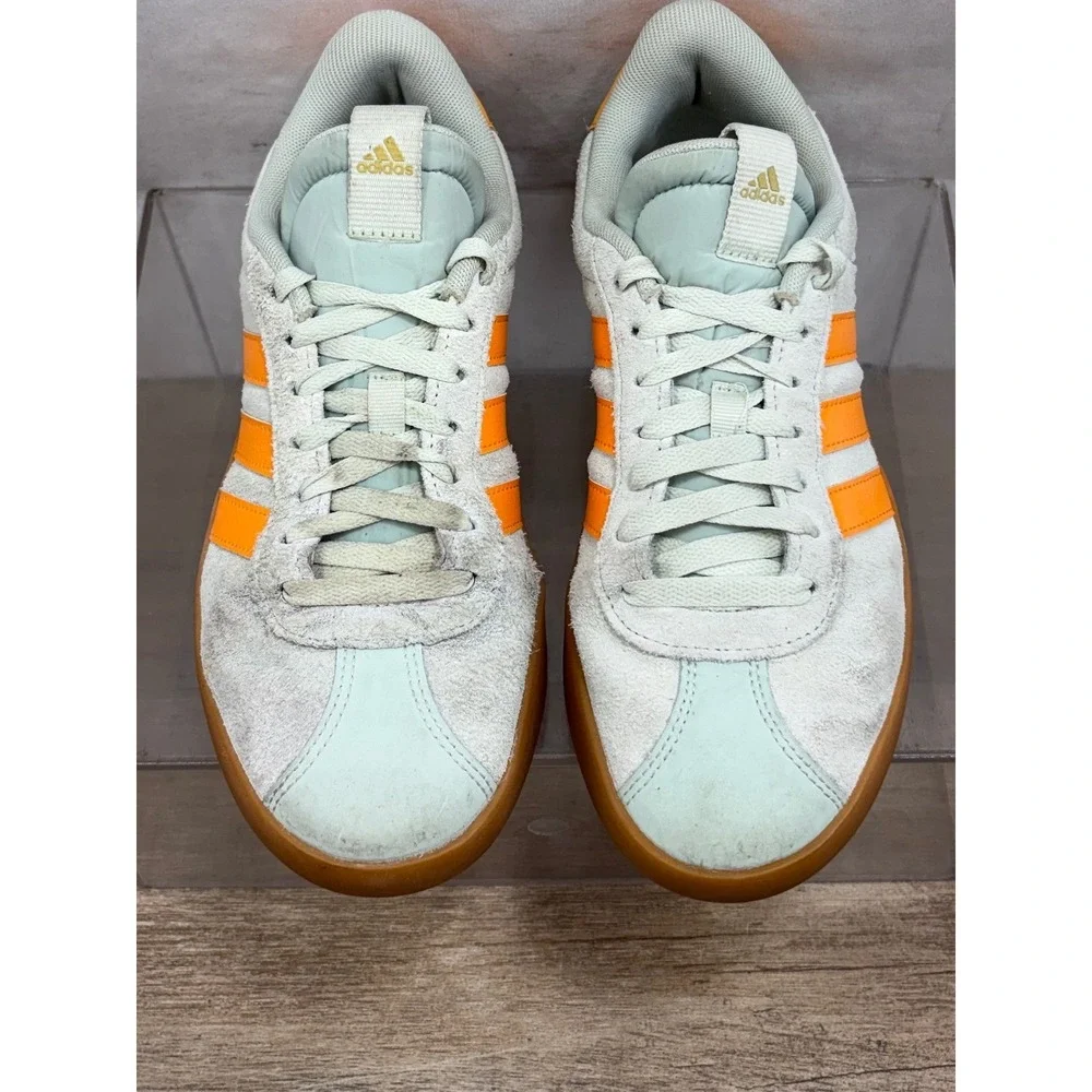 Adidas Gazelle Suede Orange Stripes Gum Sole Sneakers Women Size‎ 8.5 Mint Green